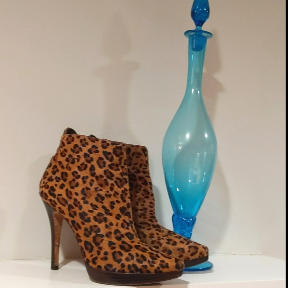 BOUTIQUE 58 Leopard Print Stiletto Ankle Boots